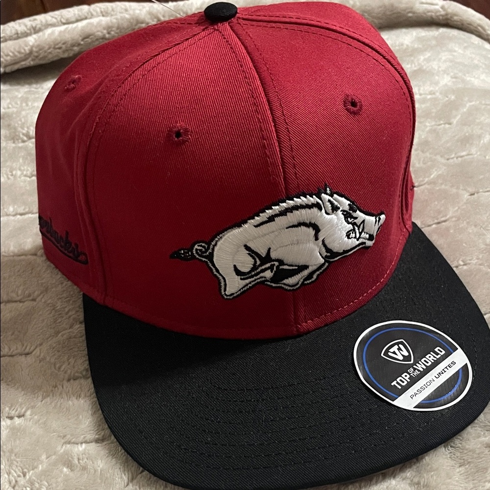 Top of the World Cap in Red and Black